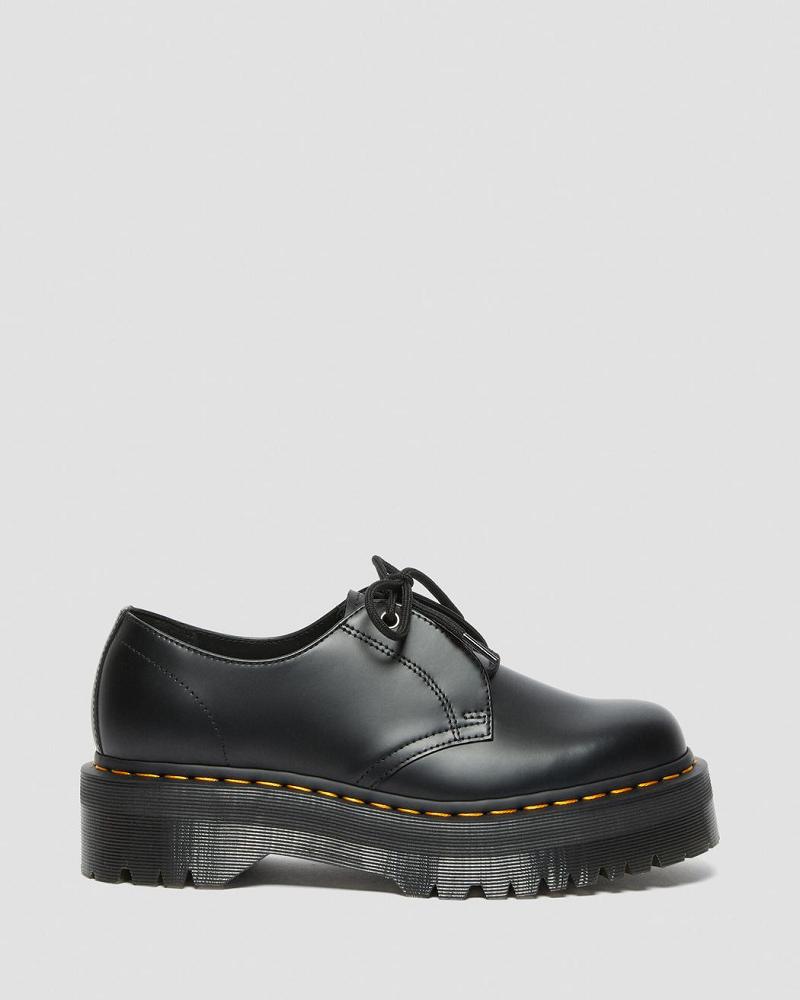 Dr Martens Jarrick Lo Smooth Læder Platform Sko Herre Sort | DK 626AHK